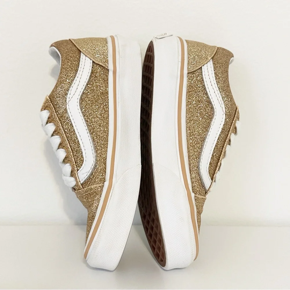 Vans Kids Old Skool Glitter Sneaker - Gold - Picture 7 of 7